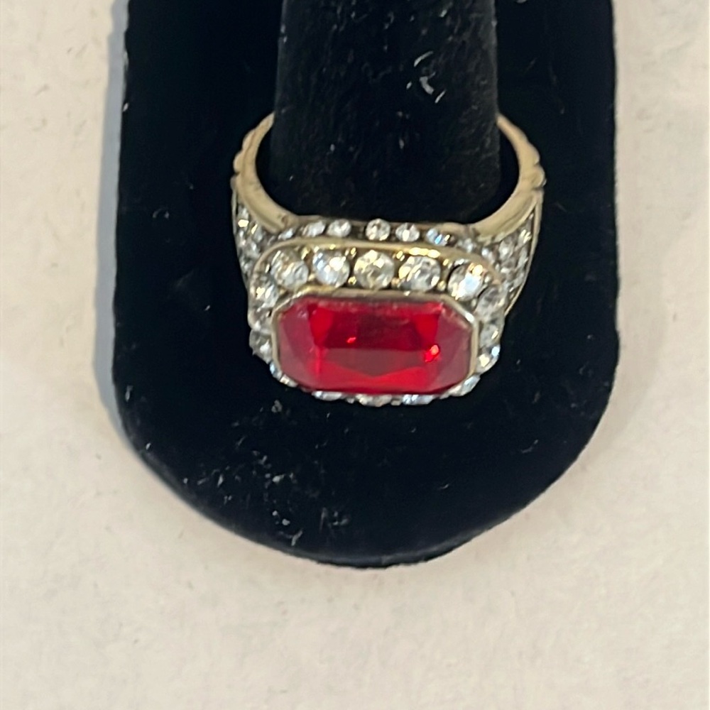 Heidi Daus Silver And Red Statement Ring - image 6